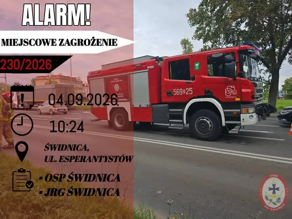 Dwa zdarzenia w Świdnicy – interwencje OSP i JRG