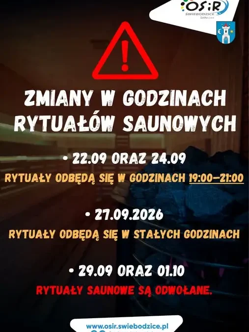 Zmiany w harmonogramie rytuałów saunowych w Świebodzicach