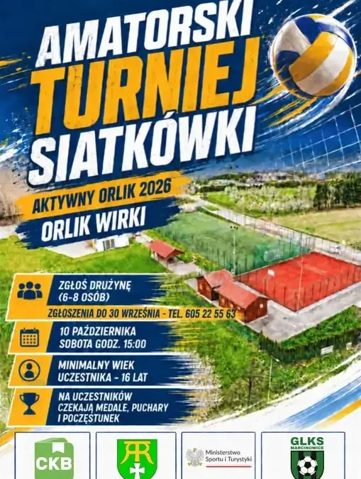 Turniej Siatkówki na Orliku w Wirkach – zapisy do 30 września