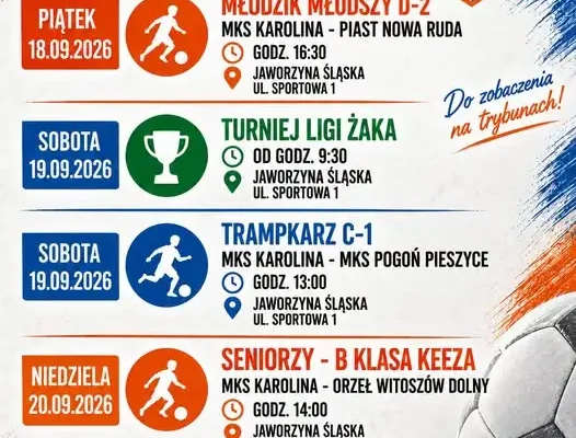 MKS Karolina wraca na stadion przy Sportowej – weekend pełen piłkarskich emocji