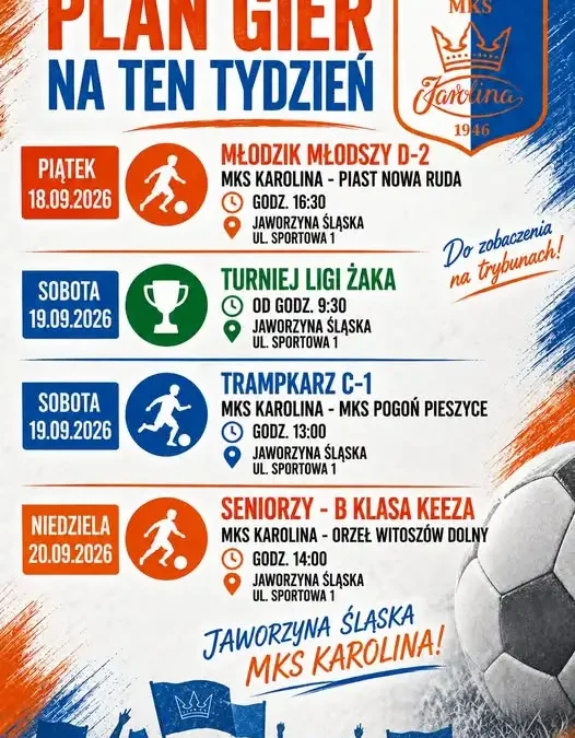 MKS Karolina wraca na stadion przy Sportowej – weekend pełen piłkarskich emocji