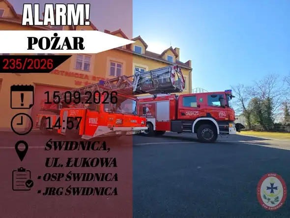 Cztery interwencje świdnickich strażaków ochotników w ciągu dziewięciu dni