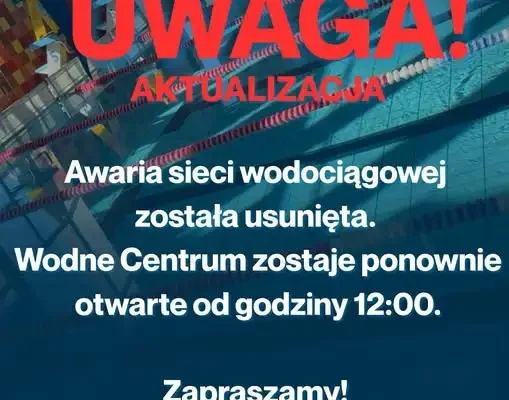 Awaria wodociągu w Świebodzicach usunięta – Wodne Centrum znów otwarte