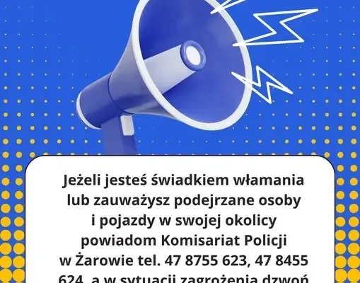 Policja w Żarowie ostrzega przed włamywaczami. Kilka zgłoszeń w mieście i gminie