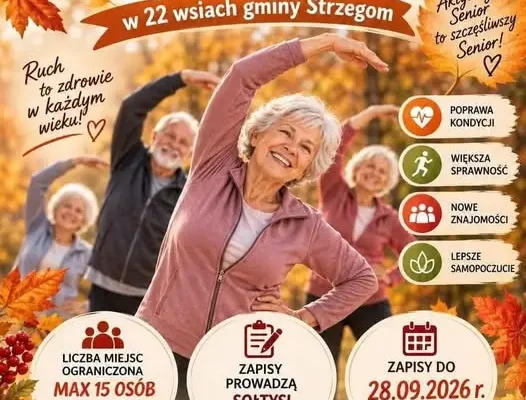 Bezpłatna gimnastyka dla seniorów w 22 wsiach gminy Strzegom – zapisy tylko do 28 września