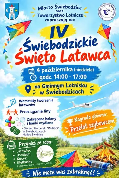 IV Świebodzickie Święto Latawca – 4 października na Gminnym Lotnisku