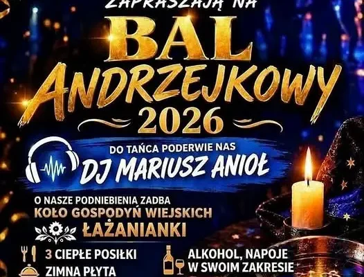 Zabawa andrzejkowa 2026 w Łażanach – zaproszenie od Zjednoczonych Żarów