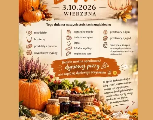 10. Święto Dyni w Wierzbnej – jesienny targ pełen smaków i rękodzieła