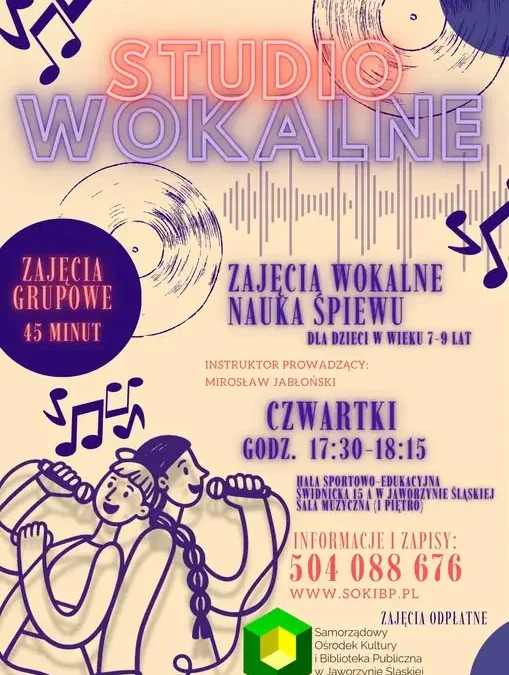 Studio wokalne dla dzieci 7–9 lat – trwają zapisy na zajęcia