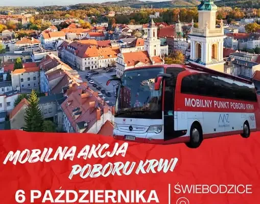 Mobilny punkt poboru krwi na Rynku w Świebodzicach – już 6 października