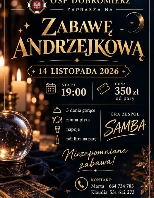 Zabawa Andrzejkowa w OSP Dobromierz – 14 listopada 2026