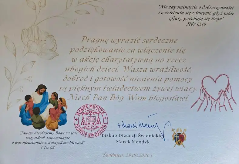 Szkolna zbiórka dla najuboższych dzieci z Diecezji Świdnickiej zakończona sukcesem